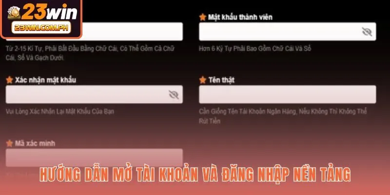 23WIN 58 Thao tác đăng ký tài khoản 23WIN và xử lý sự cố